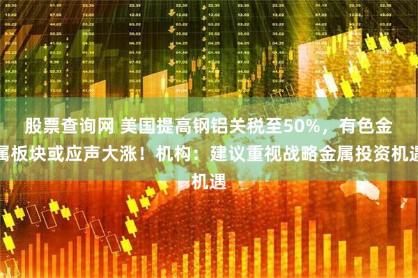 股票查询网 美国提高钢铝关税至50%，有色金属板块或应声大涨！机构：建议重视战略金属投资机遇