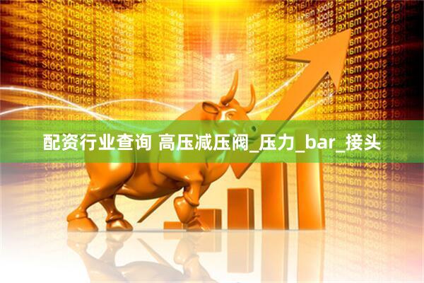 配资行业查询 高压减压阀_压力_bar_接头