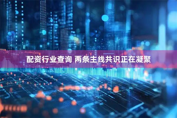 配资行业查询 两条主线共识正在凝聚