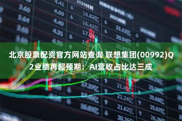 北京股票配资官方网站查询 联想集团(00992)Q2业绩再超预期：AI营收占比达三成